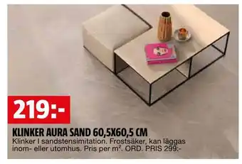 Klinker aura sand 60,5x60,5 cm