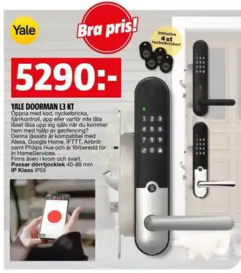Bauhaus Yale doorman l3 kt erbjuda