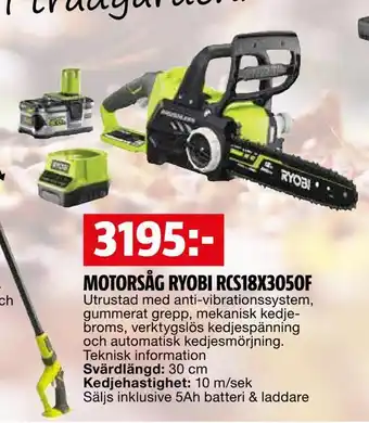 Bauhaus Motorsåg ryobi rcs18x3050f erbjuda