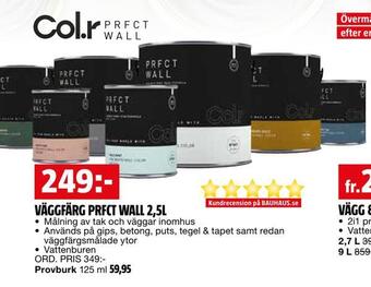 Bauhaus Väggfärg prfct wall 2,5l erbjuda