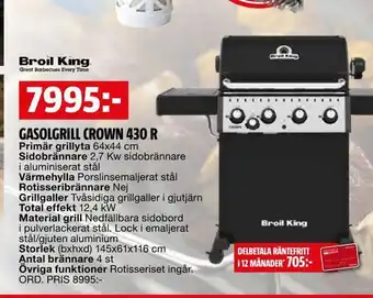 Bauhaus Gasolgrill crown 430 r erbjuda