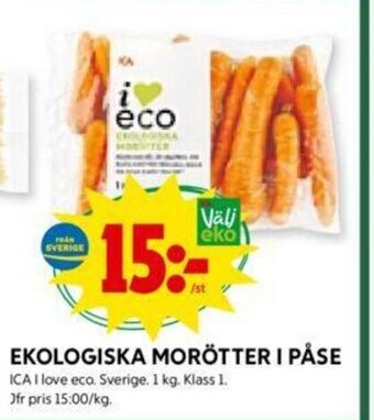 ICA Kvantum Ekologiska Morötter i Påse erbjuda