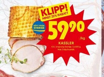 ICA Kvantum Kassler erbjuda