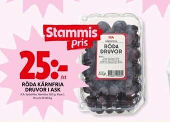 ICA Kvantum Röda Kärnfria Druvor i Ask erbjuda