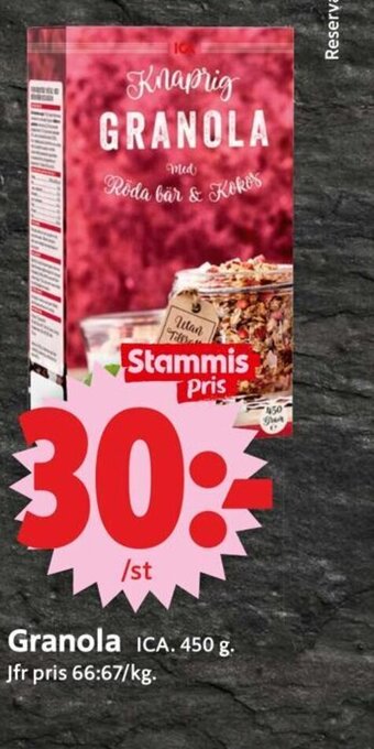 ICA Supermarket Granola erbjuda