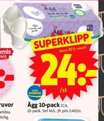 ICA Supermarket Ägg 10-pack erbjuda
