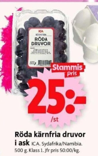 ICA Supermarket Röda Kärnfria Druvor i Ask erbjuda