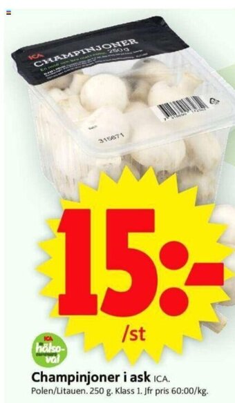 ICA Supermarket Champinjoner i Ask erbjuda