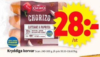 ICA Supermarket Kryddiga Korvar erbjuda