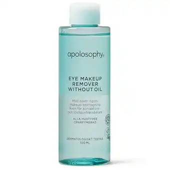 Apotek Hjärtat Apolosophy face eye makeup remover without oil oparfymerad 100 ml erbjuda