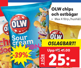 Lidl OLW Chips och ostbågar erbjuda