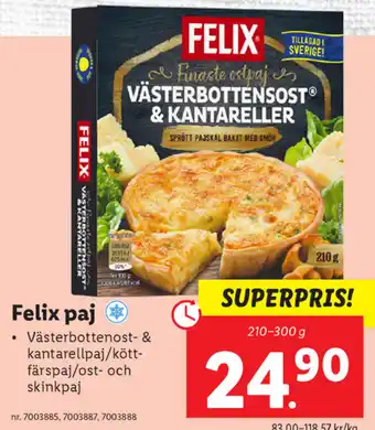 Lidl Felix paj 210-300g erbjuda