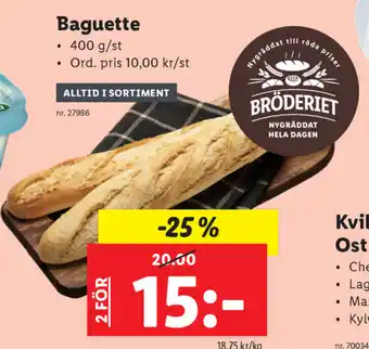 Lidl Baguette 400g/st erbjuda
