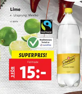 Lidl Schweppes Lime erbjuda