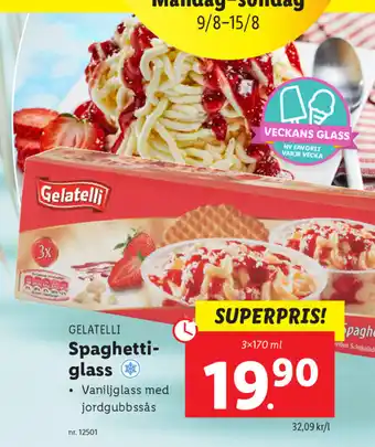 Lidl Gelatelli Spaghettiglass 3x170ml erbjuda
