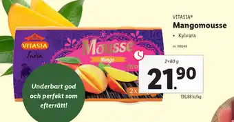 Lidl Vitasia Mangomousse 2x80g erbjuda