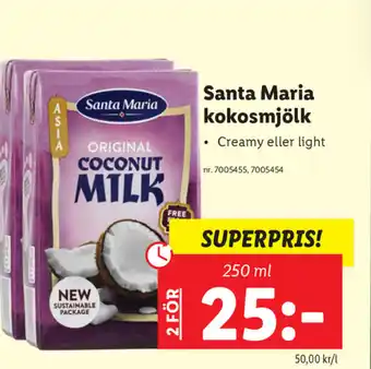 Santa Maria kokosmjölk 250ml