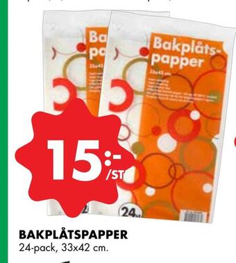 ÖoB Bakplåtspapper erbjuda