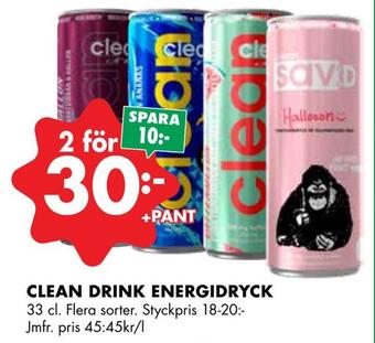 ÖoB Clean drink energidryck erbjuda