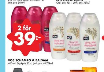 ÖoB Vo5 schampo & balsam erbjuda