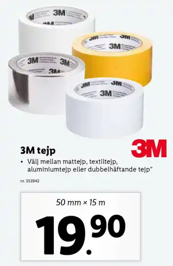 Lidl 3M tejp 50mm x 15m erbjuda
