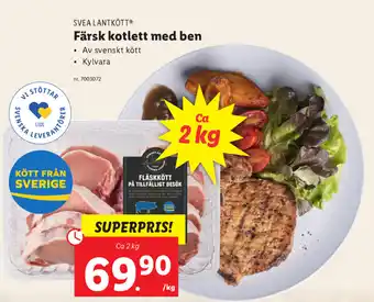 Lidl Svea Lantkött Färska kotletter med ben 2kg erbjuda