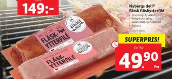 Lidl Nybergs deli Färsk Fläskytterfilé 1kg erbjuda