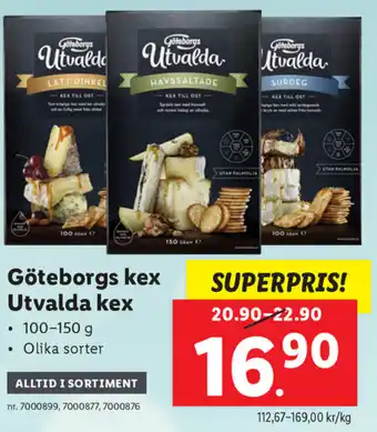 Lidl Göteborgs kex Utvalda kex 100-150g erbjuda