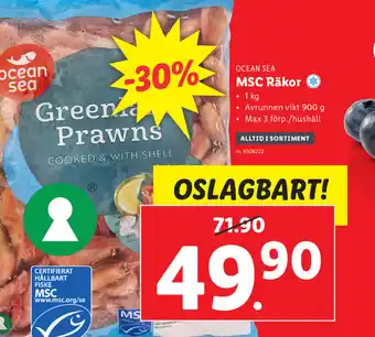 Lidl Ocean Sea MSC Räkor 1kg erbjuda
