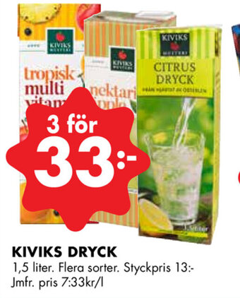ÖoB Kiviks Dryck 1,5 liter erbjuda