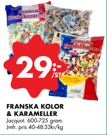 ÖoB Jacquot Franska Kolor & Karameller 600-725 gram erbjuda