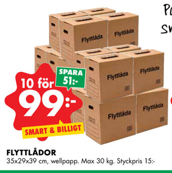 ÖoB Flyttlådor 35x29x39cm erbjuda