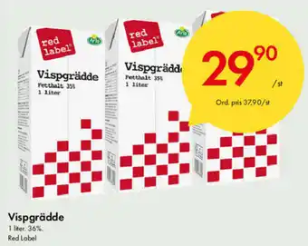 Snabbgross Red Label Vispgrädde 1 Liter erbjuda