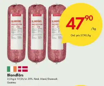 Snabbgross Gastrino Blandfärs 2,5kg erbjuda
