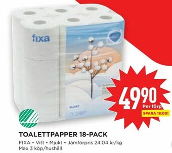 Willys Toalettpapper 18-pack erbjuda