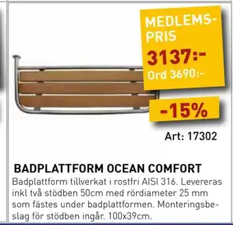 SeaSea Badplattform ocean comfort erbjuda