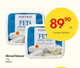 Snabbgross Fontana Skivad fetaost 1kg erbjuda