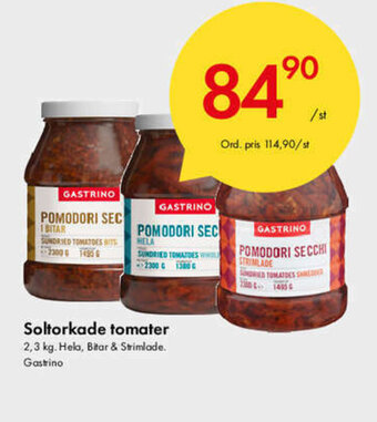 Snabbgross Gastrino Soltorkade tomater 2,3kg erbjuda
