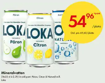 Snabbgross Loka Mineralvatten 24x33cl erbjuda