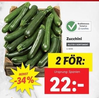 Lidl Zucchini erbjuda