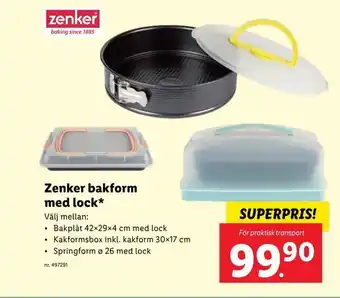 Lidl Zenker bakform med lock erbjuda
