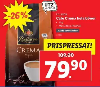 Lidl Cafe crema hela bönor erbjuda