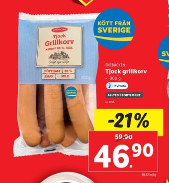 Lidl Tjock grillkorv erbjuda