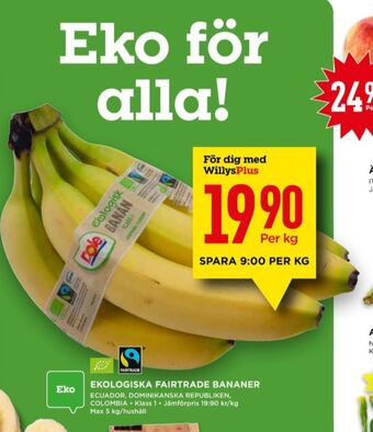 Willys Dole bananer erbjuda