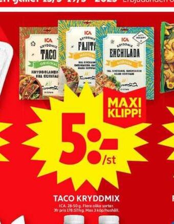 Ica taco kryddmix