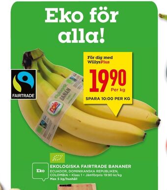 Willys Hemma Dole bananer erbjuda