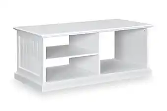 Furniturebox Mackay soffbord 120 med förvaring hyllor vit erbjuda
