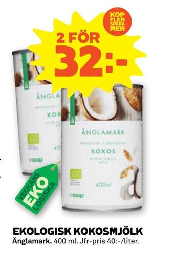 Coop Forum Ekologisk kokosmjölk erbjuda