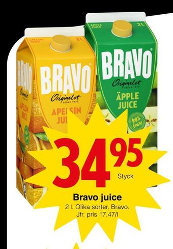 Matöppet Bravo juice erbjuda