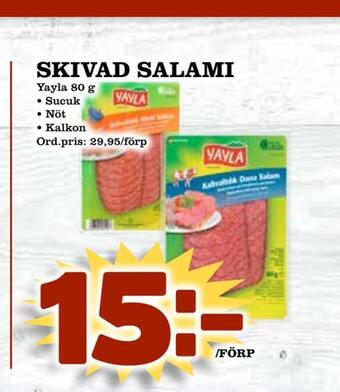 Supergrossen Skivad salami erbjuda